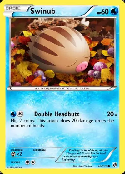 Swinub 26/135 Plasma Storm Pokemon card