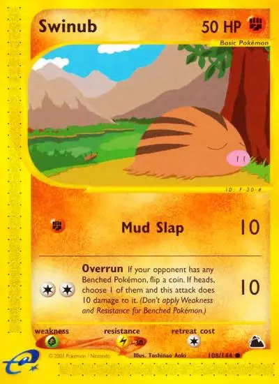 Swinub 108/144 Skyridge Pokemon card