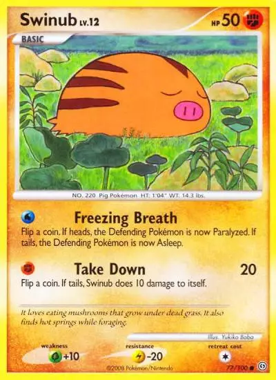 Swinub 77/100 Stormfront Pokemon card