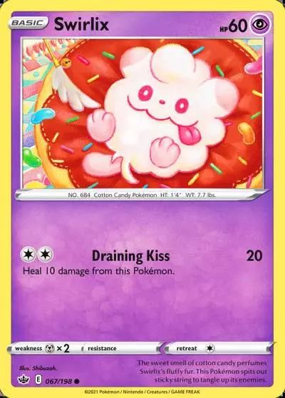 Swirlix 67/198 Chilling Reign Pokemon card