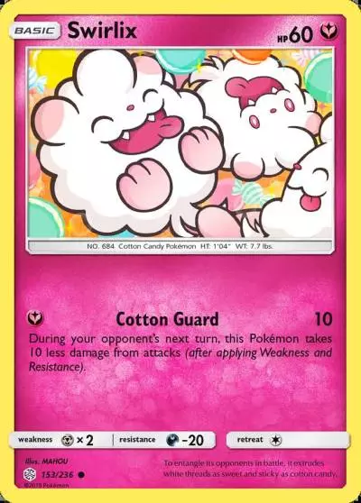 Swirlix 153/236 Cosmic Eclipse Pokemon card