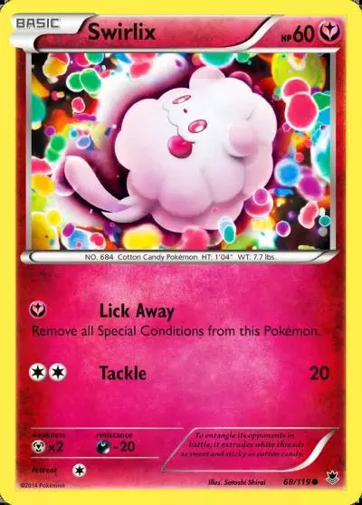 Swirlix 68/119 Phantom Forces Pokemon card