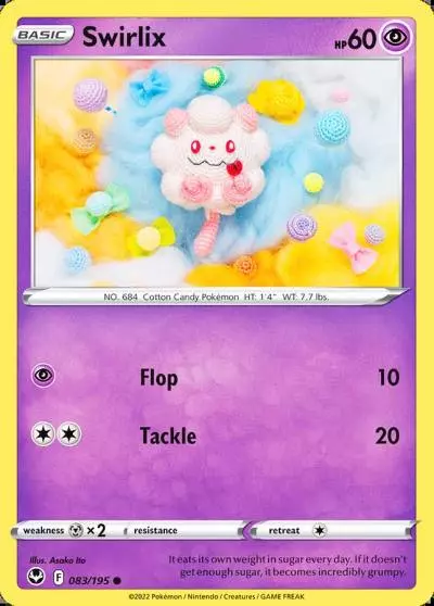 Swirlix 83/195 Silver Tempest Pokemon card
