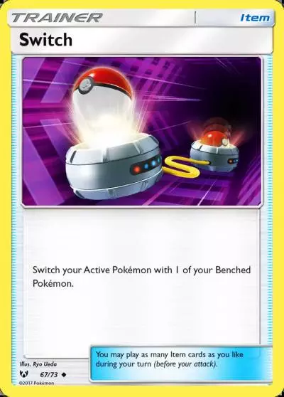 Switch 67/73 Shining Legends Pokemon card