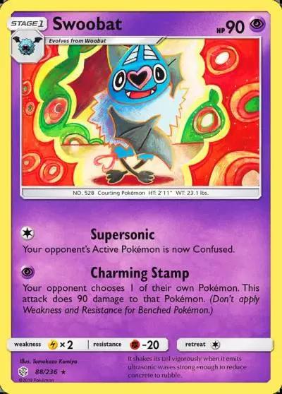 Swoobat 88/236 Cosmic Eclipse Pokemon card