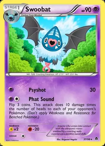 Swoobat 37/98 Emerging Powers Pokemon card