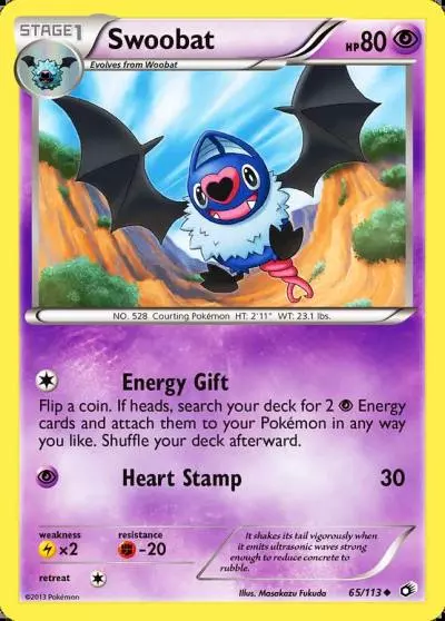 Swoobat 65/113 Legendary Treasures Pokemon card