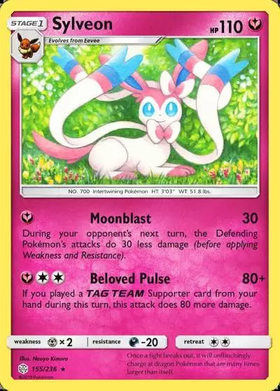 Sylveon 155/236 Cosmic Eclipse Pokemon card