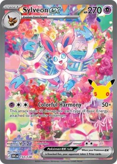 Sylveon ex 153/128 30th Celebration Pokemon card