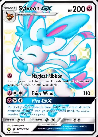 Sylveon-GX SV76/94 Hidden Fates Shiny Vault Pokemon card