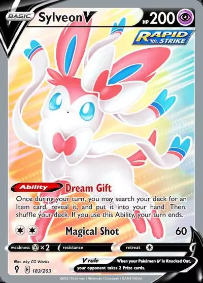 Sylveon V 183/203 Evolving Skies Pokemon card