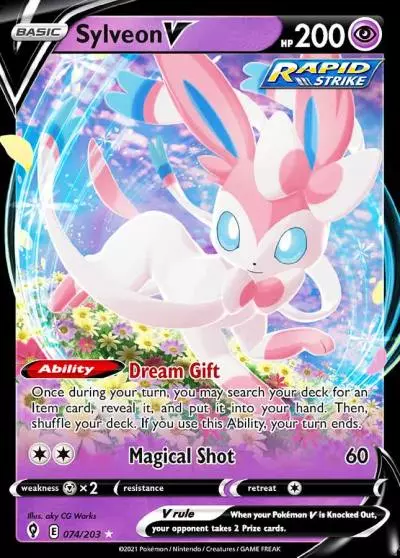 Sylveon V 74/203 Evolving Skies Pokemon card