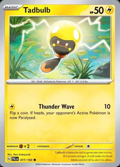 Tadbulb 77/193 Paldea Evolved Pokemon card