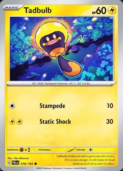 Tadbulb 78/193 Paldea Evolved Pokemon card