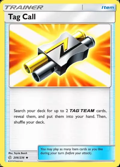 Tag Call 206/236 Cosmic Eclipse Pokemon card