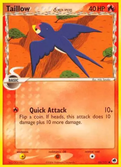 Taillow δ 66/101 Dragon Frontiers Pokemon card