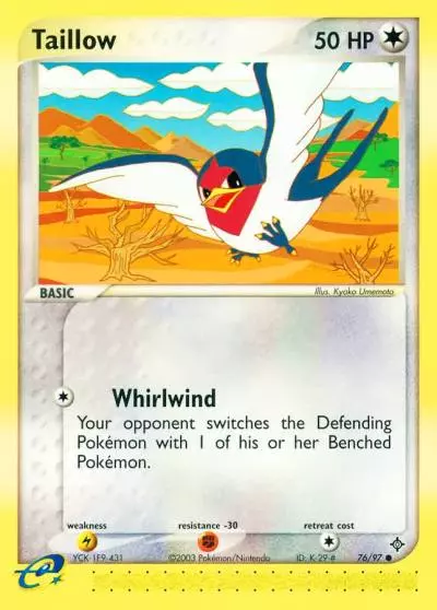 Taillow 76/97 Dragon Pokemon card