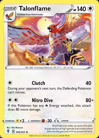 Talonflame 140/203 Evolving Skies Pokemon card