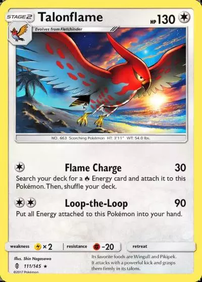 Talonflame 111/145 Guardians Rising Pokemon card