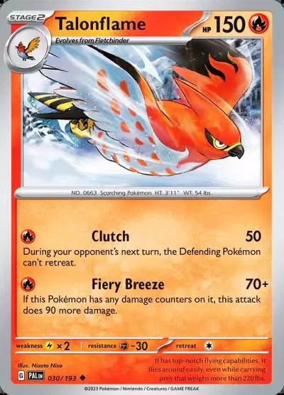 Talonflame 30/193 Paldea Evolved Pokemon card