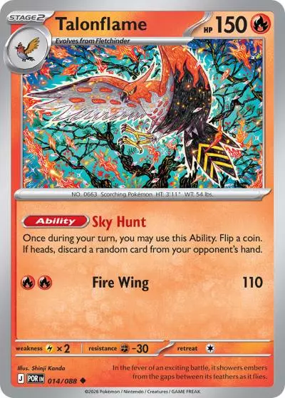 Talonflame 14/88 Perfect Order Pokemon card
