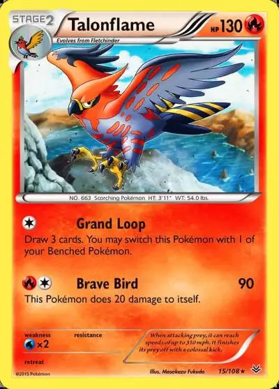 Talonflame 15/108 Roaring Skies Pokemon card