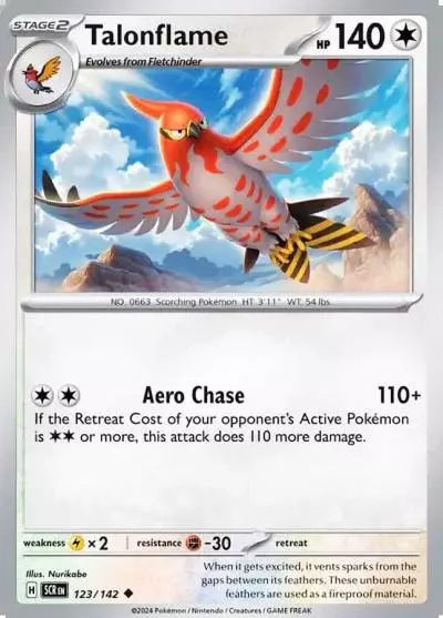 Talonflame 123/142 Stellar Crown Pokemon card