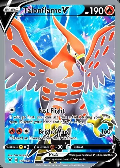 Talonflame V 168/185 Vivid Voltage Pokemon card