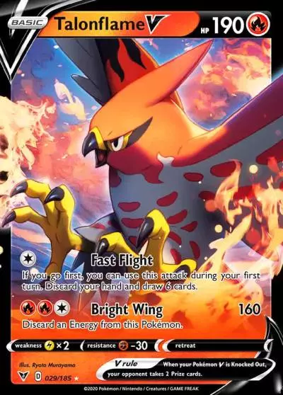 Talonflame V 29/185 Vivid Voltage Pokemon card