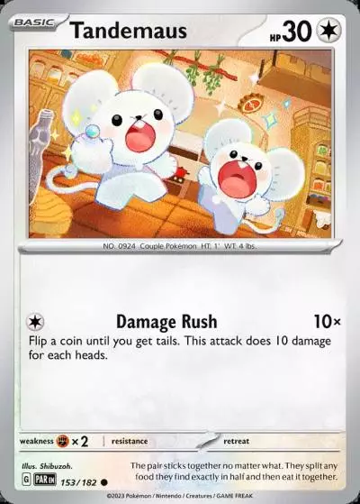 Tandemaus 153/182 Paradox Rift Pokemon card