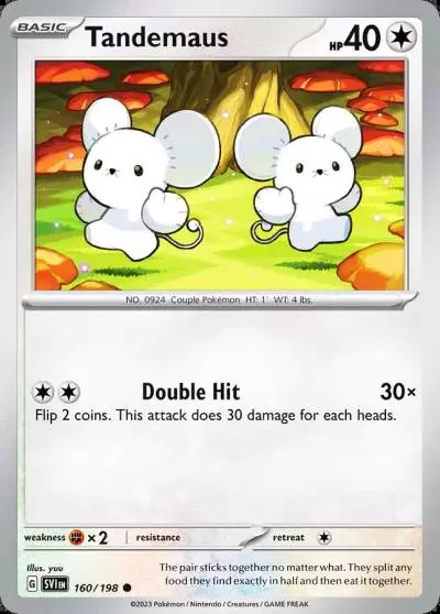 Tandemaus 160/198 Scarlet & Violet Pokemon card