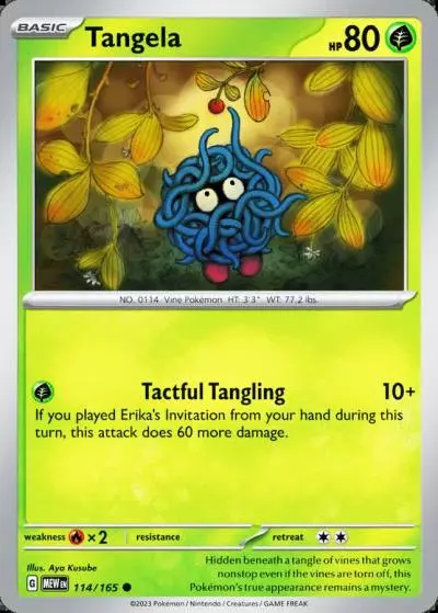 Tangela 114/165 151 Pokemon card
