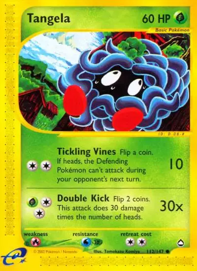 Tangela 112/147 Aquapolis Pokemon card