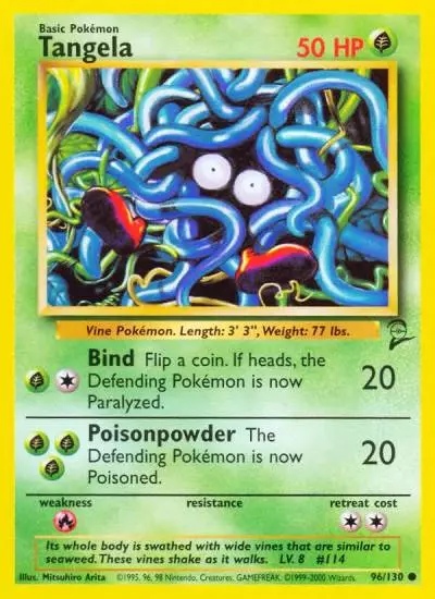 Tangela 96/130 Base Set 2 Pokemon card