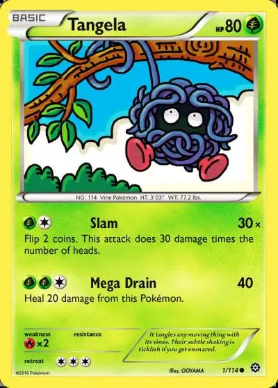 Tangela 1/114 Steam Siege Pokemon card