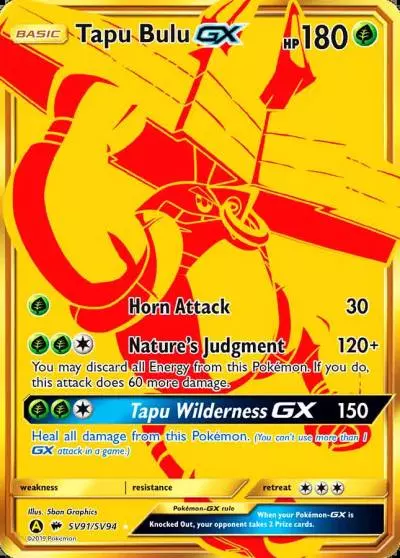 Tapu Bulu-GX SV91/94 Hidden Fates Shiny Vault Pokemon card
