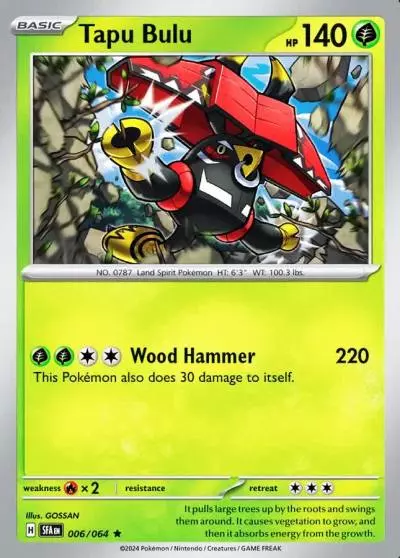 Tapu Bulu 6/64 Shrouded Fable Pokemon card