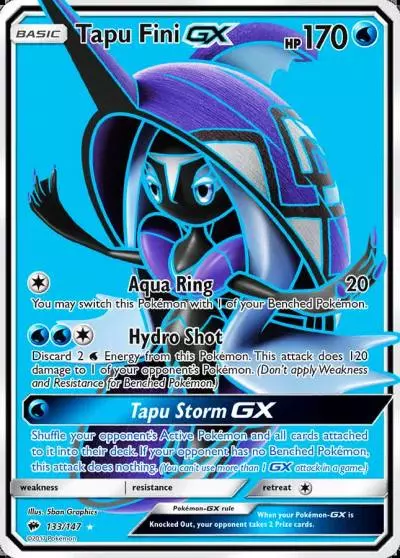 Tapu Fini-GX 133/147 Burning Shadows Pokemon card