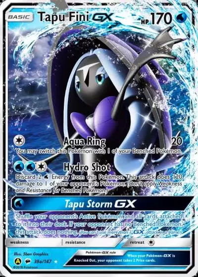Tapu Fini-GX 39a/147 Burning Shadows Pokemon card