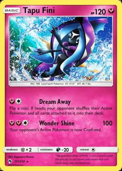 Tapu Fini 151/214 Lost Thunder Pokemon card