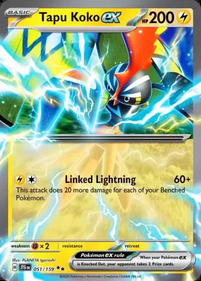Tapu Koko ex 51/159 Journey Together Pokemon card