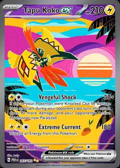 Tapu Koko ex 247/182 Paradox Rift Pokemon card