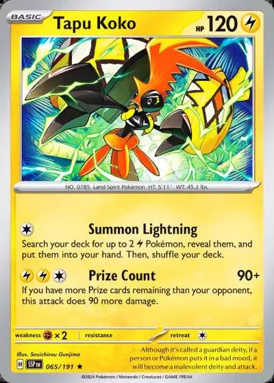 Tapu Koko 65/191 Surging Sparks Pokemon card