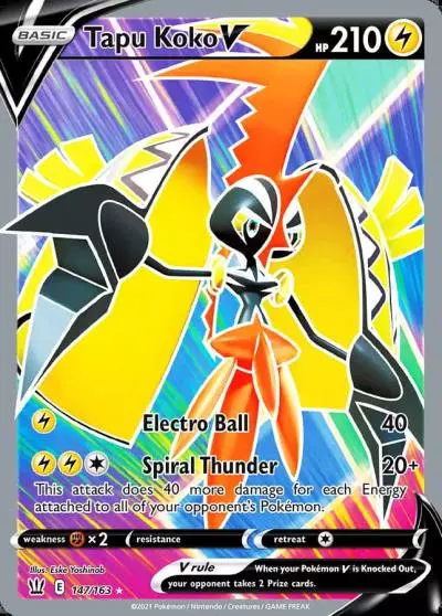 Tapu Koko V 147/163 Battle Styles Pokemon card
