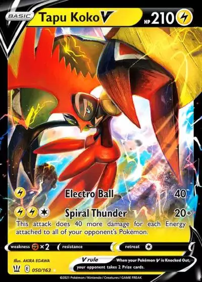Tapu Koko V 50/163 Battle Styles Pokemon card
