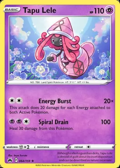 Tapu Lele 64/159 Crown Zenith Pokemon card