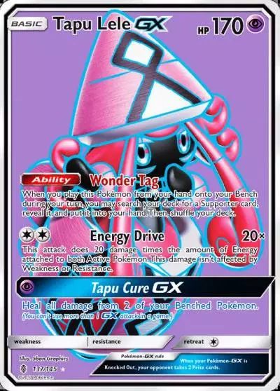 Tapu Lele-GX 137/145 Guardians Rising Pokemon card