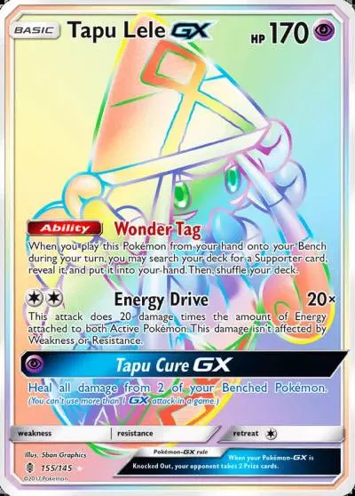 Tapu Lele-GX 155/145 Guardians Rising Pokemon card