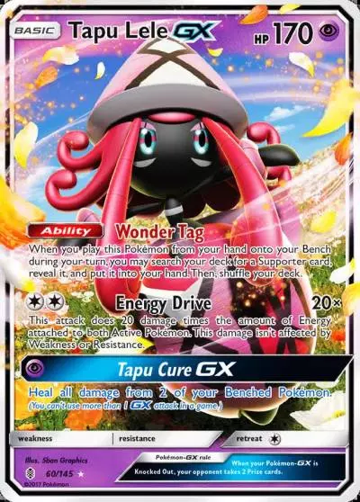 Tapu Lele-GX 60/145 Guardians Rising Pokemon card