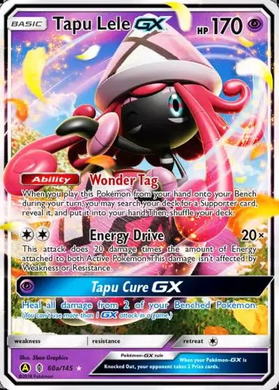 Tapu Lele-GX 60a/145 Guardians Rising Pokemon card